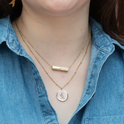 Resilience Leaf Necklace in Pink