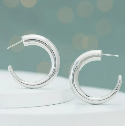 Silver Grace Hoops