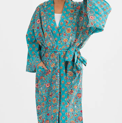 Sangita Block Print Kimono Robe