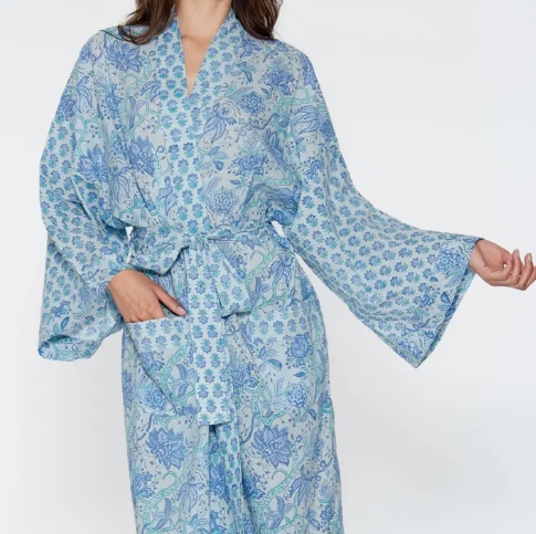 Sangita Block Print Kimono Robe