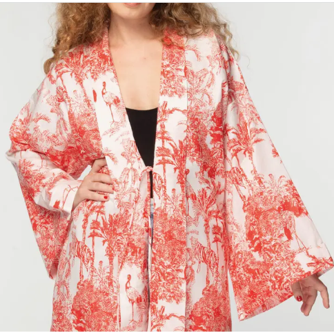 Surya Cotton Kimono - Red