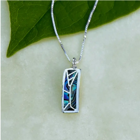 Mosaic Abalone Necklace - Sterling Silver