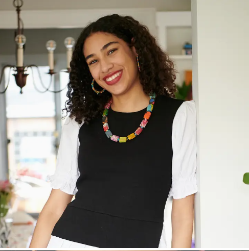 Kantha Dotted Block Necklace
