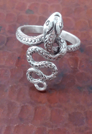 Sterling silver snake ring