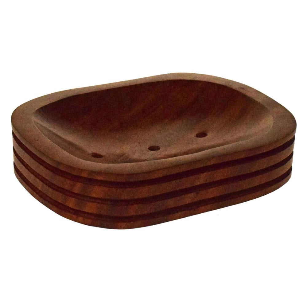 Handcarved Wood Soap and Shampoo Bar Dish