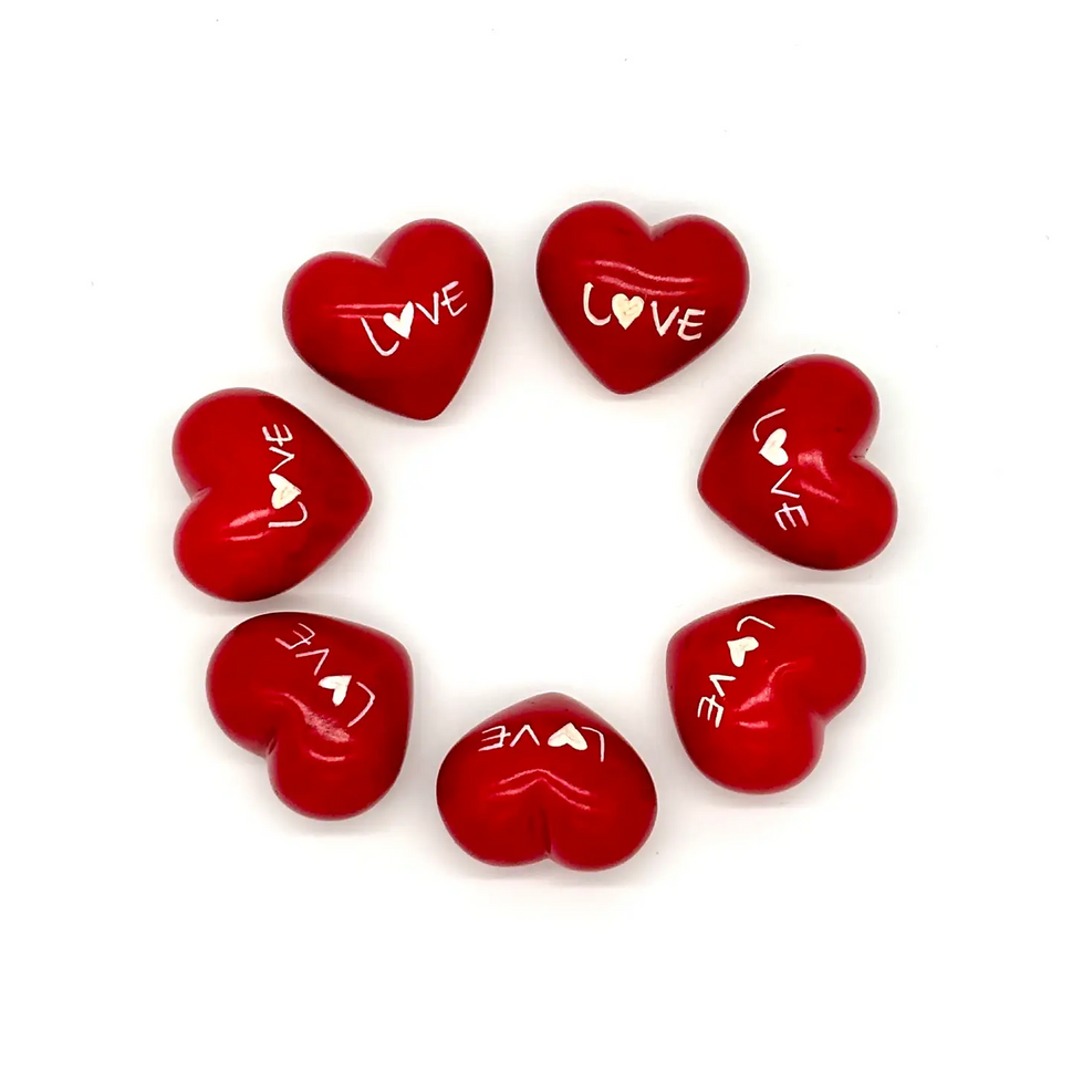Soapstone Hearts - With Love Etching