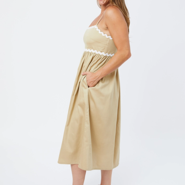 Sofia Midi Dress Khaki