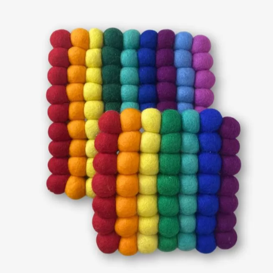 Kitchen Trivet  Rainbow Striped
