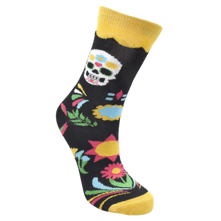 sugar skull bamboo socks