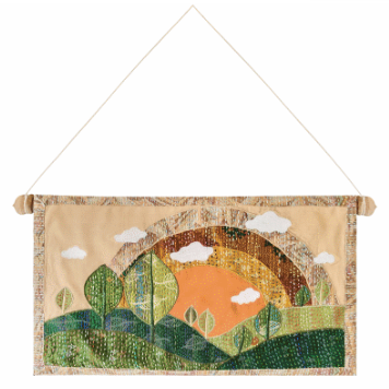 Horizon Sun Cotton and Silk Wall Hanging
