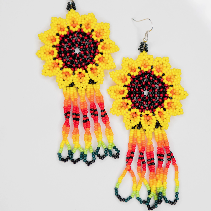 Medium Sunflower Fringe Earring Assorted