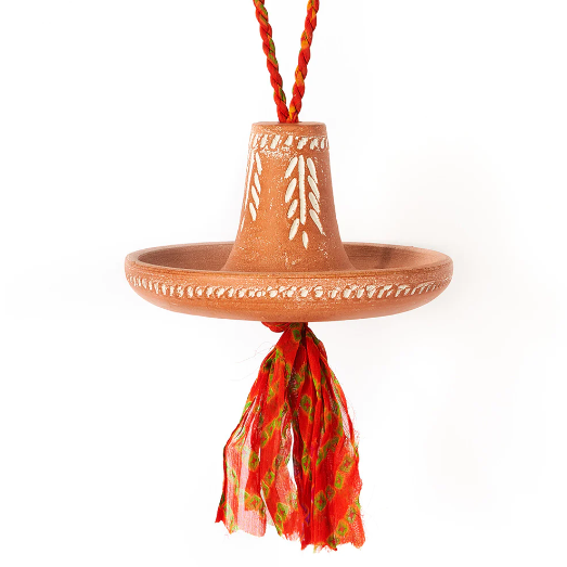 SALE Terracotta Hanging Bird Feeder - 6" dia