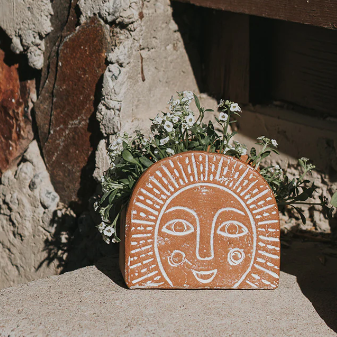 Vasanta Terracotta Planter Sunrise 4.5"W