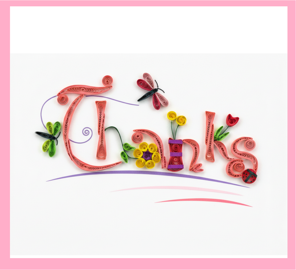 'Thanks' Quilled Greeting Card