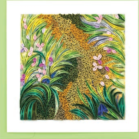 Monet's "The Path Through the Irises" Quilled Paper Art Card