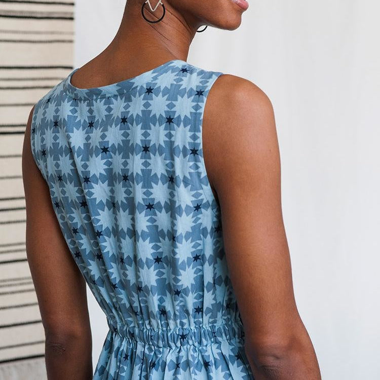 Tic Tac Toe Blue Dress
