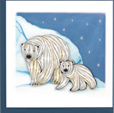 Polar Bears Quilled Paper Card