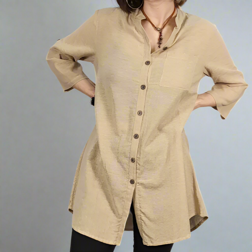Solid Tunic Blouse