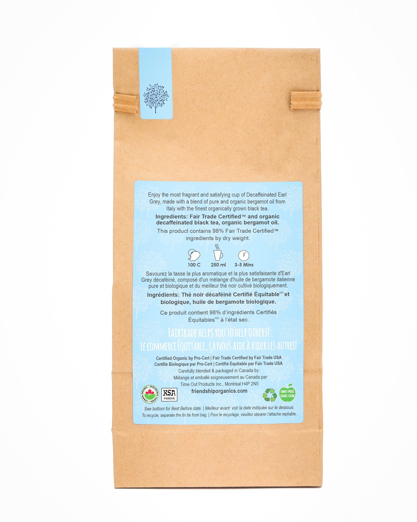 Organic Decaf Earl Grey Friendship Tea Twinpack