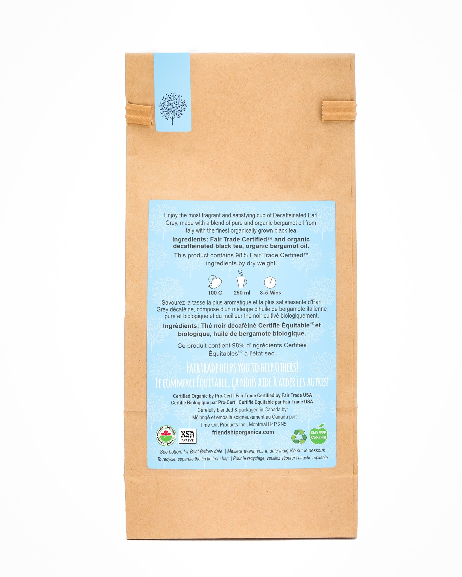 Organic Decaf Earl Grey Friendship Tea Twinpack