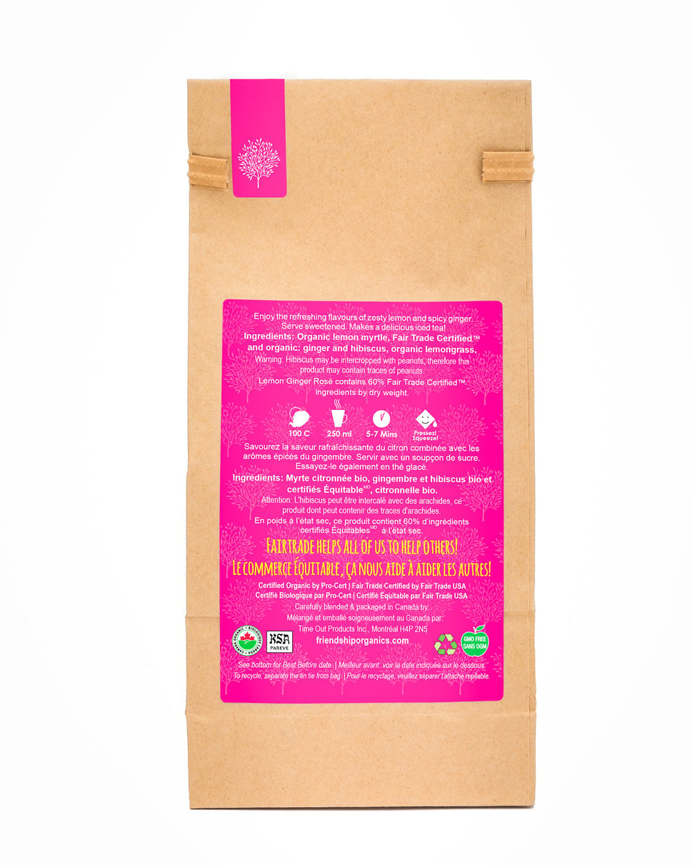 Organic Lemon Ginger Rose Friendship Tea Twinpack