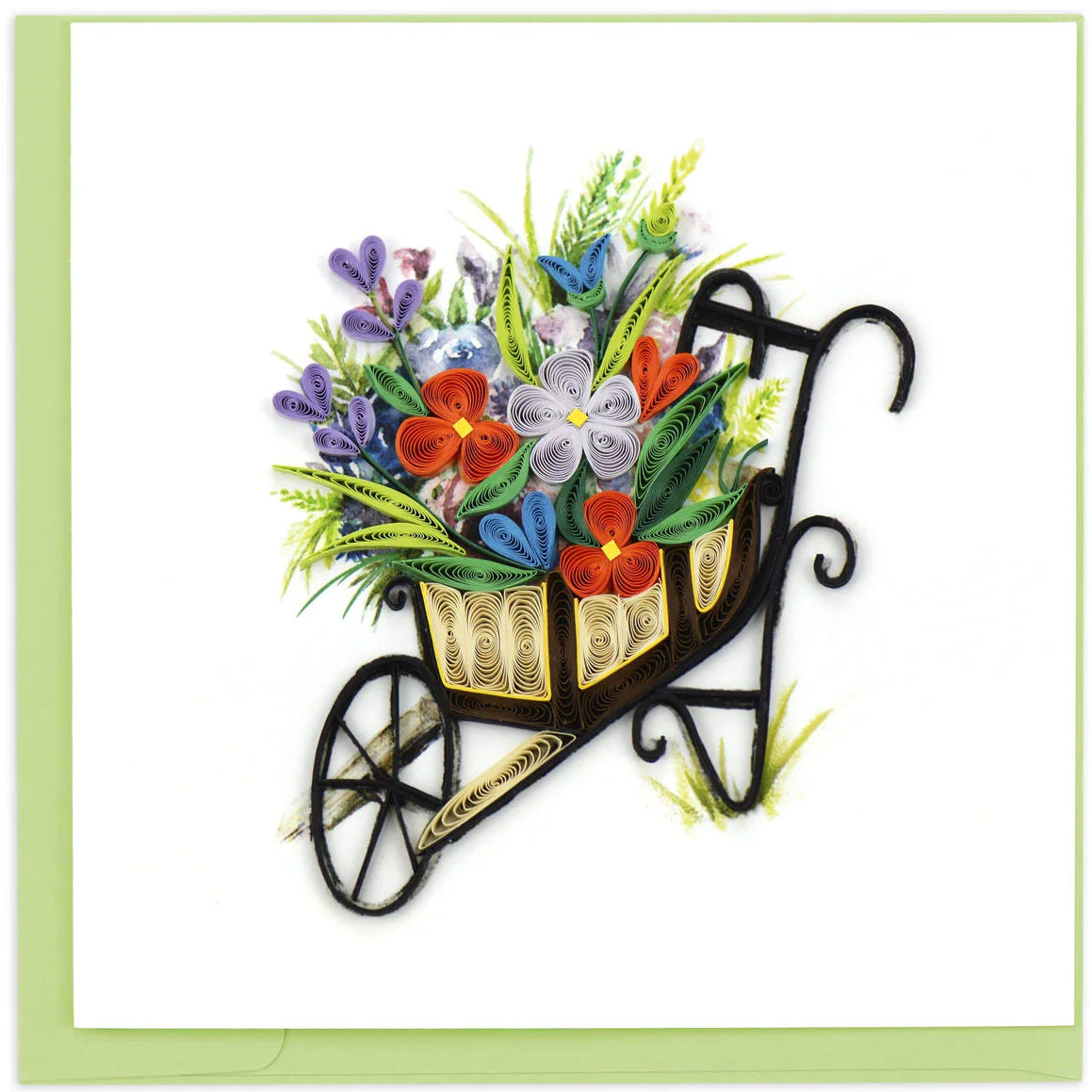 Wheelbarrow Garden Quilling Card