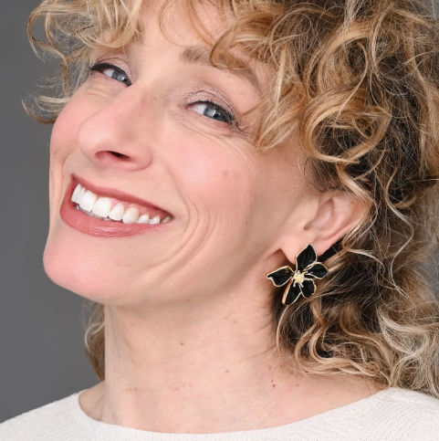 Bloom Earrings in Midnight Black