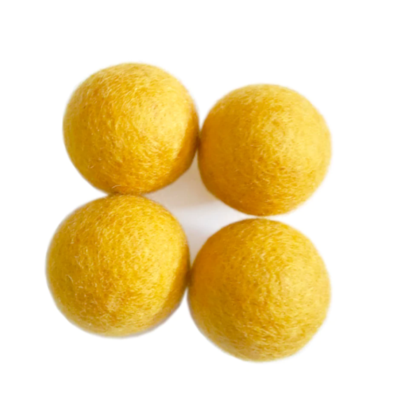 Yellow Felt Ball Pet Toy