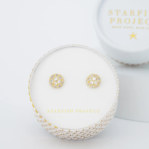 Lustre Bloom Studs in Gold