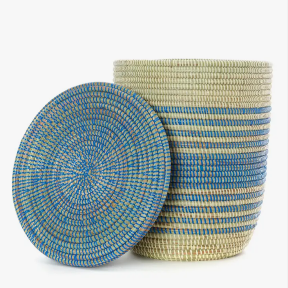 Hamper Blue Ebb & Flow Striped