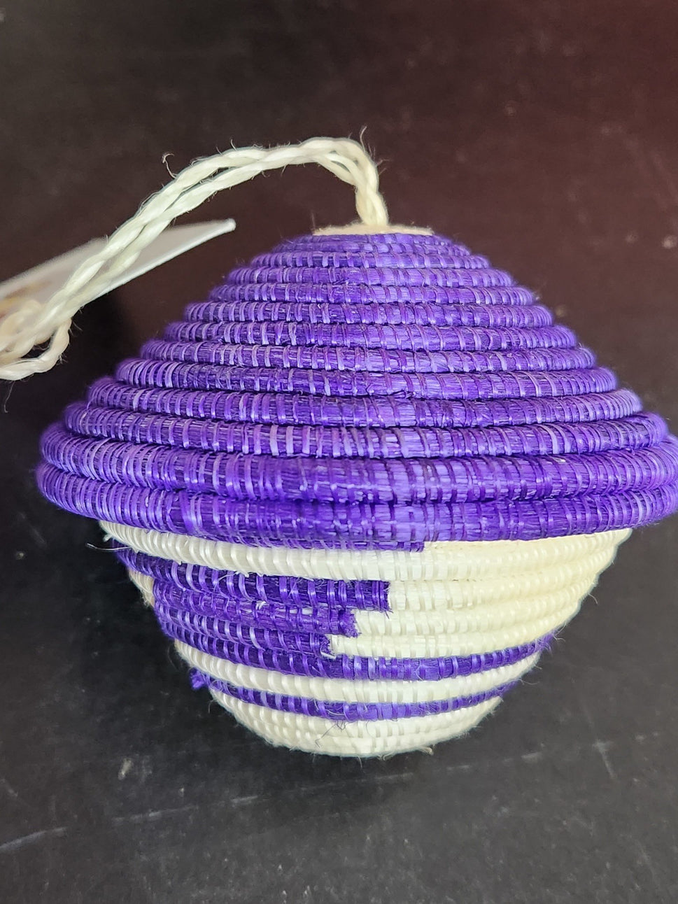 Miniature Basket Ornament short Purple 3"x3"