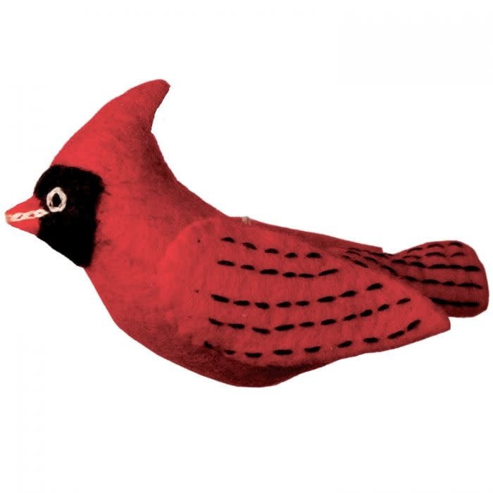 Wild Woolie Bird Cardinal Ornament