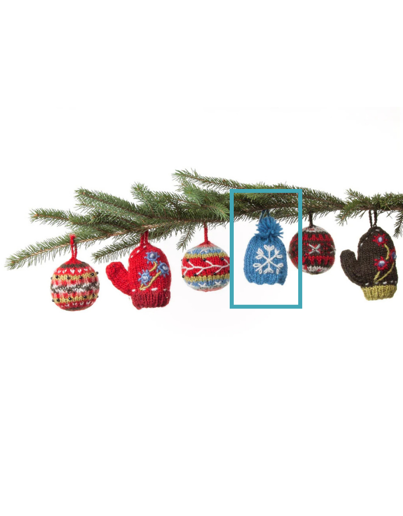 Knit Toque Ornament Blue