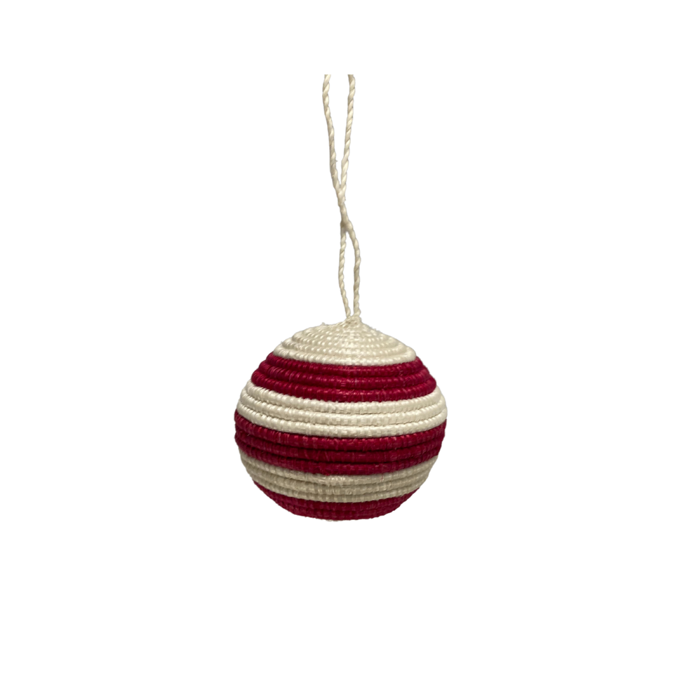 Striped Woven Ball Ornament