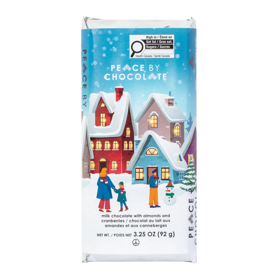 92g Holiday Bar Milk with Almonds and Cranberries