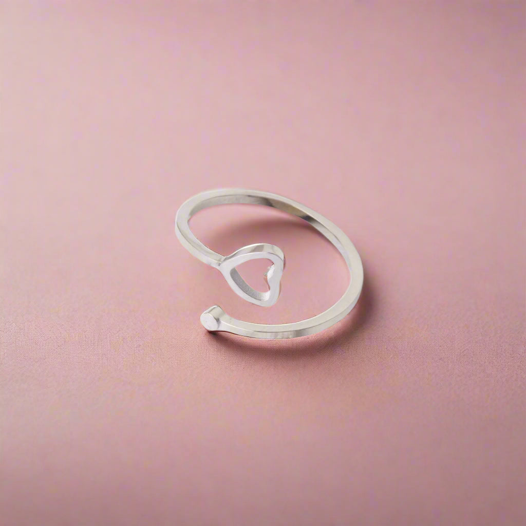 elegant silver heart ring by Starfish Project