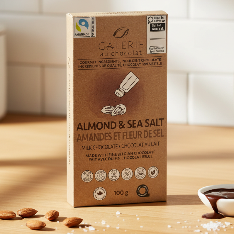 Almond Sea Salt Milk Chocolate Bar 100g