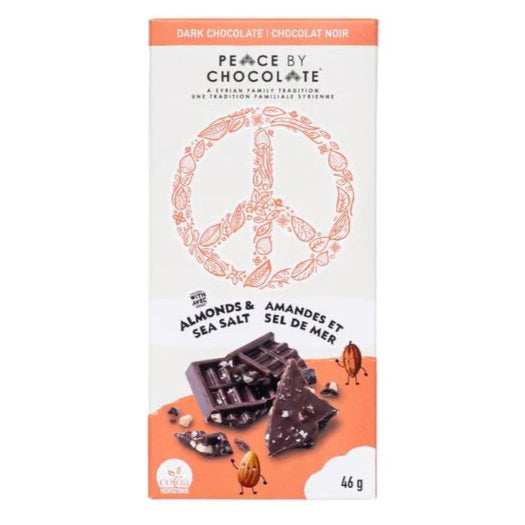 Peace by Chocolate Peace Bar Dark Chocolate with Almonds & Sea Salt Bar