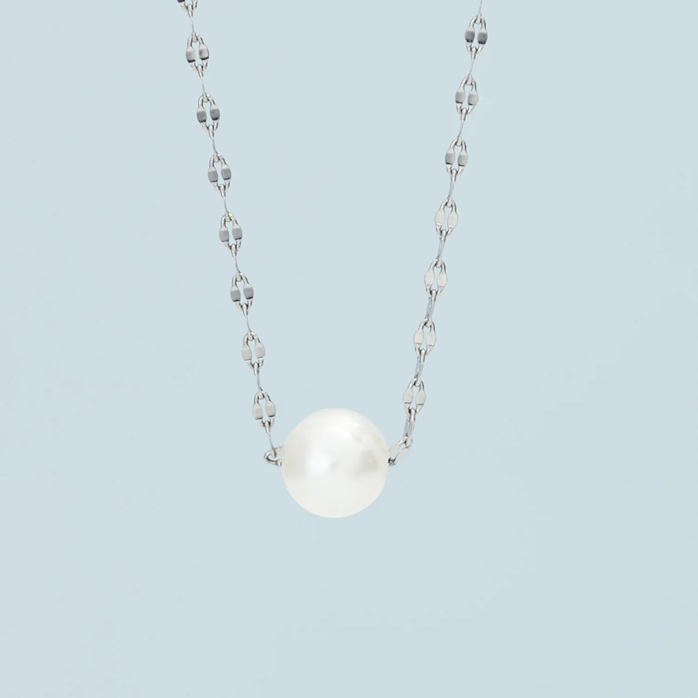Annie Silver Pearl Necklace