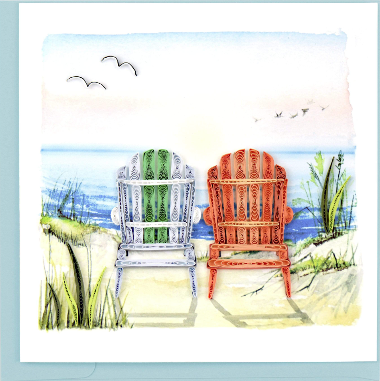 Beach Adirondack Chairs Greeting Card