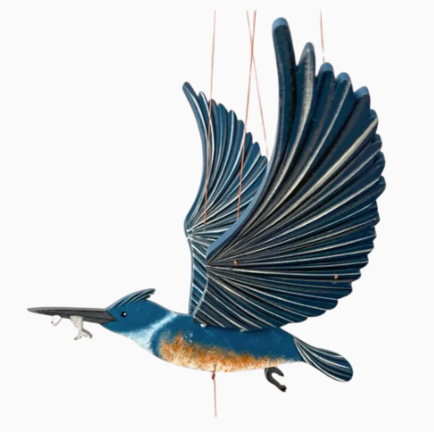 Belted Kingfisher Flying Bird Mobile