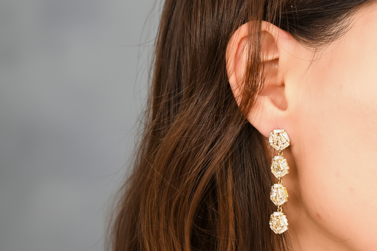 Bliss Zircon Cluster Dangle Earrings