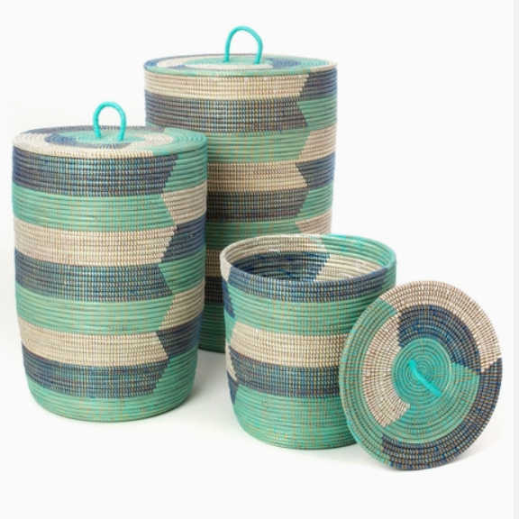 Blue Sahara Hamper Basket 19"