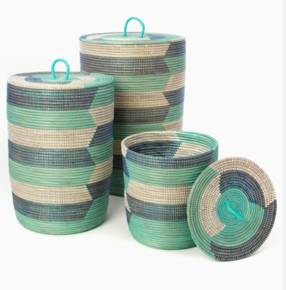 Blue Sahara Hamper Basket 22''