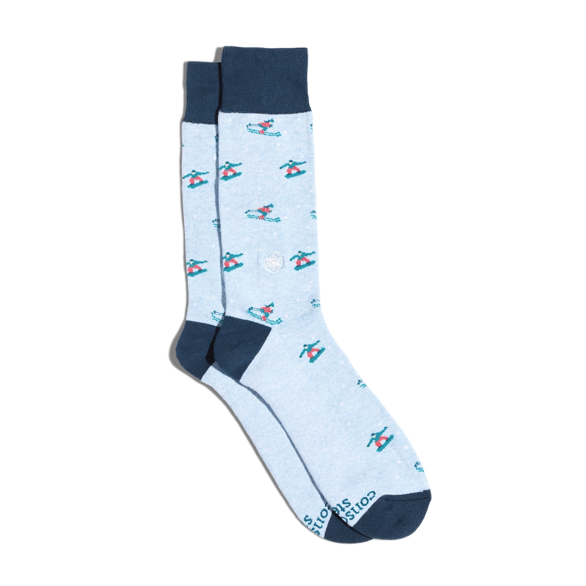 Blue Skiers & Snowboarders Socks
