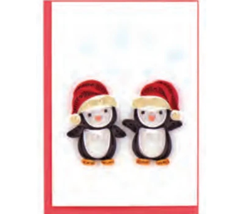 Christmas Penguins Holiday Greeting Card - Blank