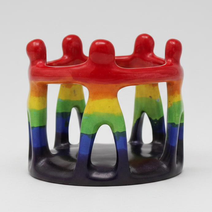 Circle of Loved Ones Rainbow Stone Sculpture