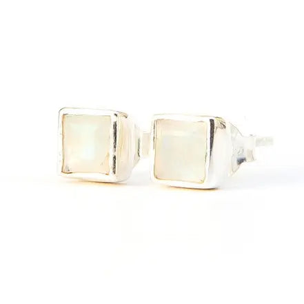 Crystal Waters Sterling Studs - Moonstone