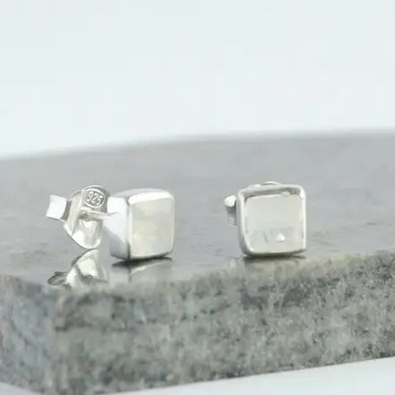 Crystal Waters Sterling Studs - Moonstone