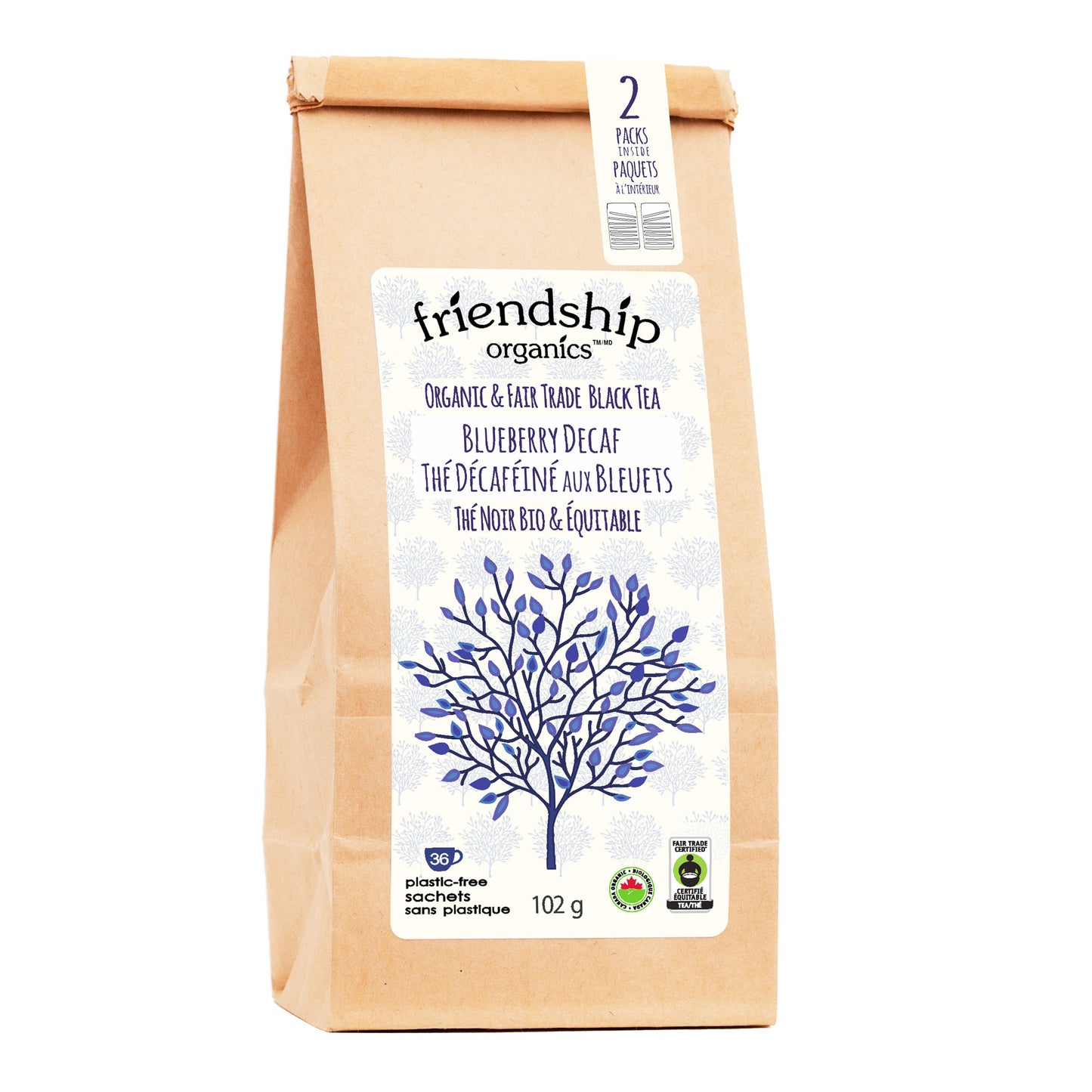 Organic Blueberry Decaf Friendship Tea Twinpack